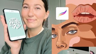 HOW TO USE PROCREATE POCKET Illustrate on your iPhone  Easy Digital Art Tutorial  Sophie Boyden [upl. by Kirshbaum293]