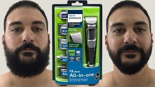 Beard Trimming  Philips Norelco Multigroom 3000  Model MG3750 [upl. by Ennayrb]