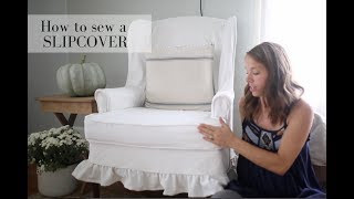 How to Slipcover a Wingback Chair [upl. by Amoakuh]