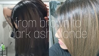 Dying My Hair Dark Ash Blonde Using Box Dye [upl. by Kcirddehs433]