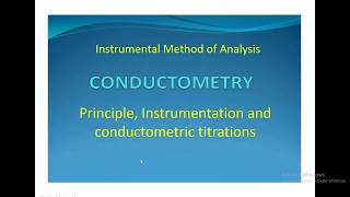 Conductometryprinciple and instrumentation and conductometric titrationsJP [upl. by Michaela]