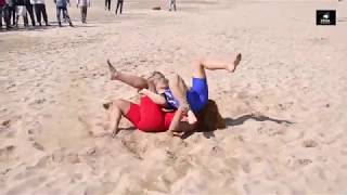 Womens Beach Wrestling HELEN MAROULIS Vs MARWA AMRI [upl. by Eidassac]