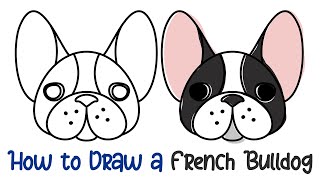 How to Draw a French Bulldog  Super Easy [upl. by Aisetra339]