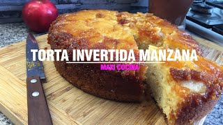 TORTA INVERTIDA DE MANZANA CON ACEITE FACIL Y ECONOMICA [upl. by Alasdair160]