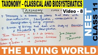 Taxonomy Vs Systematics in Hindi  The Living World  Class 11  NCERT NEET Notes  NEET 2021 [upl. by Hardwick]