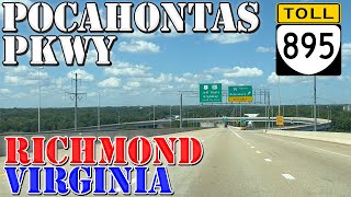 VA 895 West  Pocahontas Parkway TOLL  Richmond  Virginia  4K Highway Drive [upl. by Thedric855]