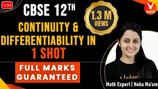 Continuity and Differentiability Class 12 in 1 Shot By Neha Ma’am  Full Marks Guaranteed  Vedantu [upl. by Annayak56]