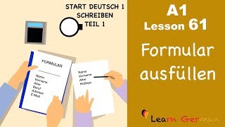 A1  Lesson 61  Formular ausfüllen  How to fill in a form  Start Deutsch1  Learn German [upl. by Drofwarc]