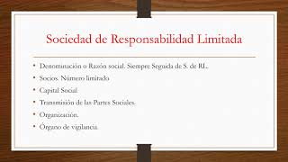 Sociedades Mercantiles Sociedad de Responsabilidad Limitada [upl. by Naerol]