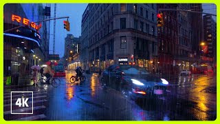 New York City 🗽🚕 HEAVY RAIN at NIGHT [upl. by Acined990]