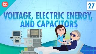 Voltage Electric Energy and Capacitors Crash Course Physics 27 [upl. by Aizan]