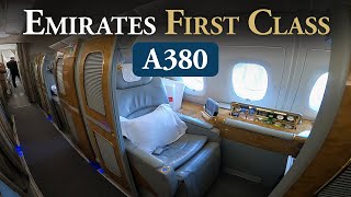 Emirates A380 First Class Review Shower Bar Suite and more [upl. by Ordnas]