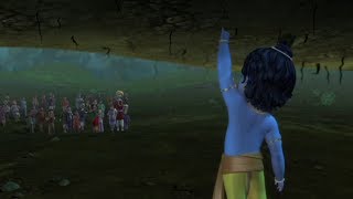 Shri Krishna Lift Govardhan Parvat  भगवान श्री कृष्ण ने इंद्र का अहंकार उतारा [upl. by Ahsenal729]