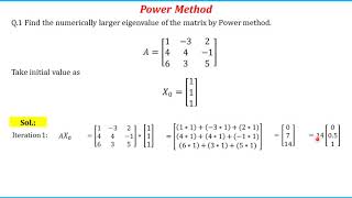 Numerical Method Eigen Value and vector calculation by Power Method [upl. by Eugenio]