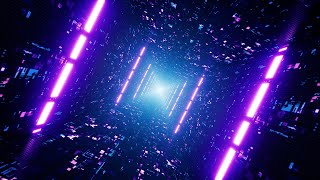 Rotating Neon Light Beam Cyber Tunnel vj background [upl. by Oicor]