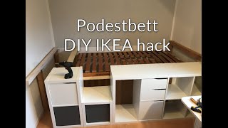 DIY Podestbett mit viel Stauraum  IKEA hack  Platform Bed [upl. by Rosalyn]