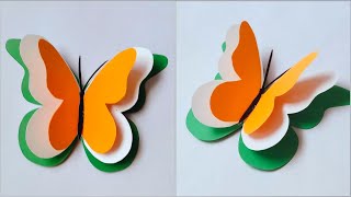 Handmade Tricolor 3D Butterfly Badge For Independence Day [upl. by Onfre]