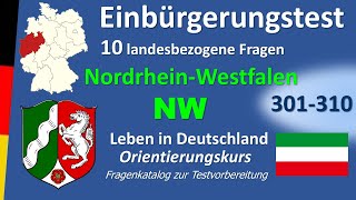 Einbürgerungstest NordrheinWestfalen 10 landesbezogene Fragen [upl. by Weiner108]