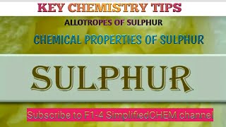 FORM 3 SULPHUR AND ITS COMPOUNDS  Extraction allotropes properties of sulphur [upl. by Noit219]