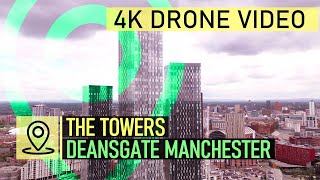 JUST MY DRONE  THE TOWERS OF DEANSGATE MANCHESTER [upl. by Attelrahc]