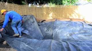 How to build a Fish Pond  Part 6  Pond Liner amp Underlayment [upl. by Clarine]