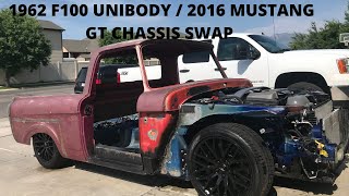 1962 FORD F100 UNIBODY  2016 MUSTANG CHASSIS SWAP  FactoryFresh [upl. by Marika]