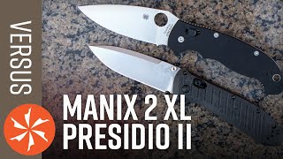 Spyderco Manix 2 XL vs Benchmade Presidio II  KnifeCenter Reviews [upl. by Letty764]