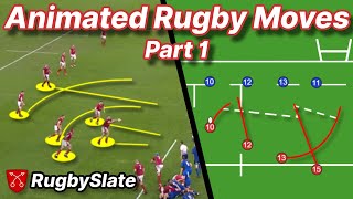 The BEST Rugby Moves Compilation  Animated Playbook  Part 1  RugbySlate [upl. by Yuri]