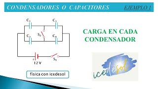 Condensadores  Ejemplo 1 [upl. by Nuavahs]