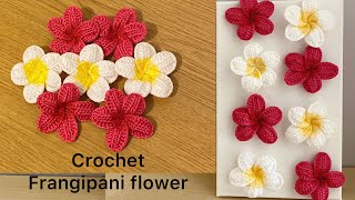 Crochet frangipani flowerplumeria [upl. by Lleze258]