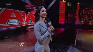 AJ Lee announces the WWE Championship match for Night of [upl. by Niemad461]