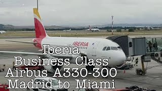 Iberia Flight IB6123 Airbus A330300 Business Class Madrid Spain to Miami Florida USA [upl. by Cired159]