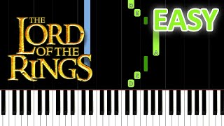 The Lord of the Rings Theme Song  EASY Piano Tutorial [upl. by Nylecaj]