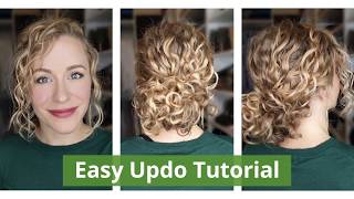 Easy Curly Updo  Curly Chignon [upl. by Latsirc]