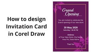 How to Design Invitation Card in Corel Draw [upl. by Halik897]