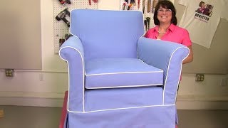 How To Slipcover An Attached Pillow Back Club Chair [upl. by Raab987]