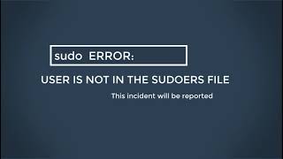 User is not in the sudoers file [upl. by Nerin]