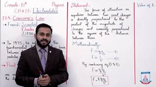 Class 10  Physics  Chapter 13  Lecture 4 Coulombs Law  Allied Schools [upl. by Els]