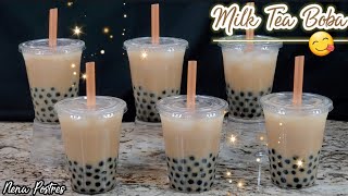 COMO HACER BOBA  BUBBLE TEA 🥤😋 MILK TEA  AGUAS FRESCAS [upl. by Ecinev343]