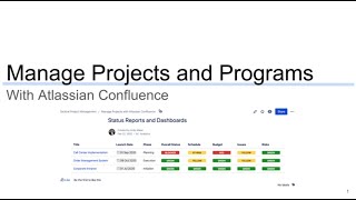 Confluence for Project Management Project Portfolio Dashboards and Status Reports [upl. by Chrisse38]