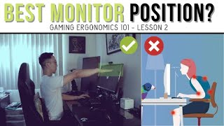 Best Monitor Position for Gaming  Gaming Ergonomics 101 Lesson 2  1HP [upl. by Clorinda]