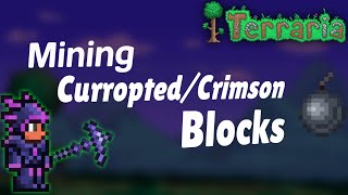 How to Mine CorruptionCrimson block in Terraria  How to get nightmare pickaxe Terraria [upl. by Enyaw417]