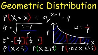 Geometric Distribution  Probability Mean Variance amp Standard Deviation [upl. by Ancell931]