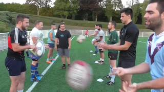 Entrainement rugby technique de passe [upl. by Alauqahs]