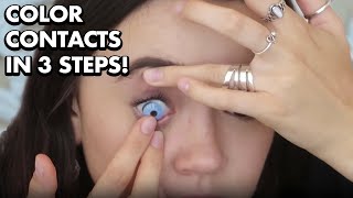 How to Put in Color Contacts Fast amp Easy  I Put in 7 Colors Fiona Frills [upl. by Viola392]