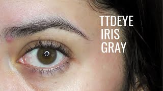 TTDEYE Iris Gray Color Contact Review  ZOOMED  NATURAL DAYLIGHT [upl. by Airret445]