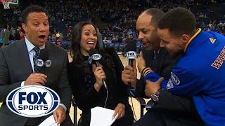 Stephen Curry videobombs dad during pregame [upl. by Adachi185]