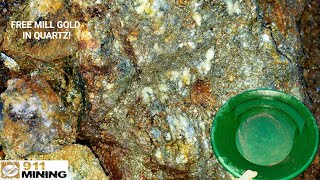 Removing High Grade Gold Ore From Gold Quartz Vein amp Panning For Gold [upl. by Brenda]