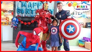 Ryans SuperHero Birthday Training with Marvel Avengers [upl. by Akcimat186]