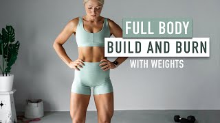 30 MIN FULL BODY Build and Burn HIIT Workout with weights dumbbells  build strength burn fat [upl. by Airad]